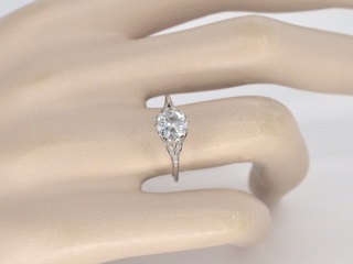 Platinum ring met 1.00 carat diamant en saffieren