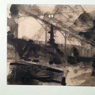 2x Afbeelding in lijst, H. Van Der Plas, Scheepswerf, 1961