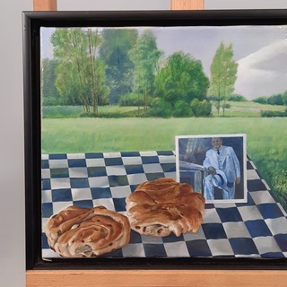 Schilderij, Jacob Schot, De bakker op reis, 1981