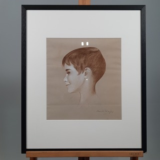 Pastel, L. Van Post, Jongens portret, 1975