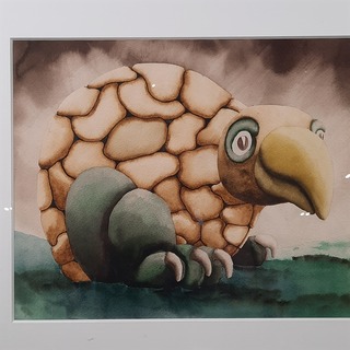 Aquarel, W. Snapper, Stenen vogel, 1977