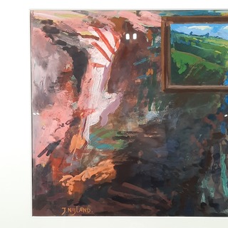 Gouache, J.J. Nijland, Lucht land water