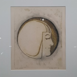 Ets, Irene Verbeek, Portret in geel, 1975