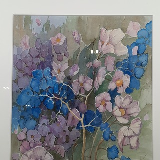 Aquarel, P. Cox, Bloemen