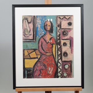 Gouache, J. De Carpentier, Interieur