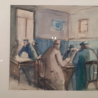 Aquarel, I. Jacobs, Café interieur 2, 1976