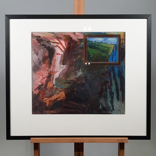 Gouache, J.J. Nijland, Lucht land water