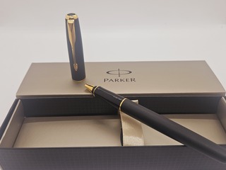 Parker Sonnet rollerball 18kt GP + zwarte onyx