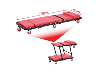 KS Tools 500.8000 Verrijdbaar ligbed met klapstoel, 1200x420 mm