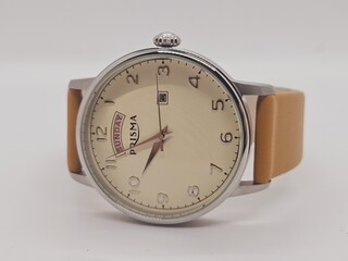 Prisma herenhorloge met dag/datum aanduiding
