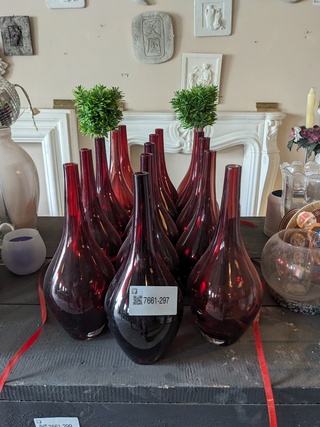 ca. 15x Glazen fles  rood