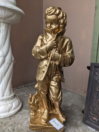 Tuinbeeld Mozart goud
