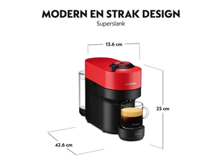 Krups Nespresso Vertuo XN9205 Capsule koffiemachine Zwart Donkerrood
