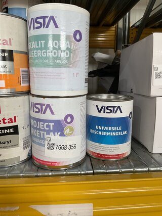 Ca. 10x Diverse soorten Vista lak