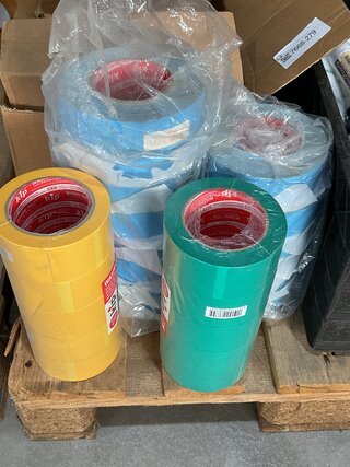 4x Doos diverse soorten tape, goudhaantje rollers
