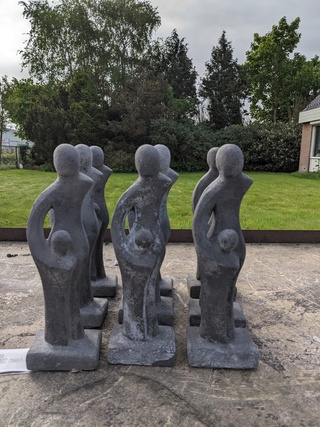 9x Tuinbeeld moeder met kind grijs