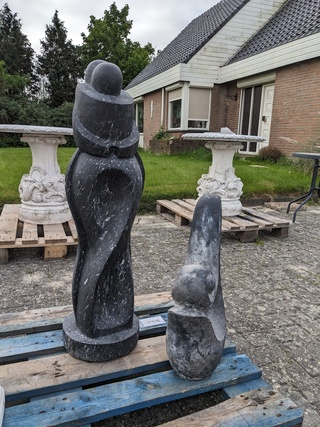 2x Tuinbeeld  zwart