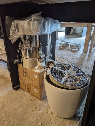ca. 10x Hanglamp  chroom