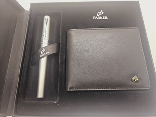 Parker 5th 18kt witgoud GP + Parker Portemonnee