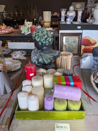 Partij kaarsen + 6x decoratie