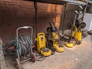 3x Hogedruk reiniger incl. haspel en toebehoren