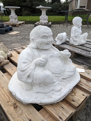 Tuinbeeld Boeddha & Hond