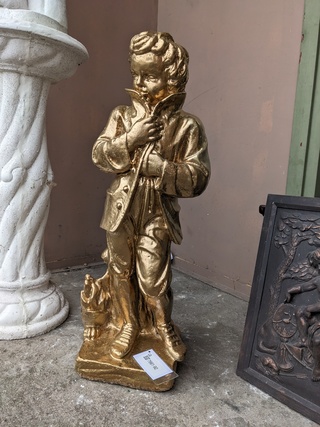 Tuinbeeld Mozart goud