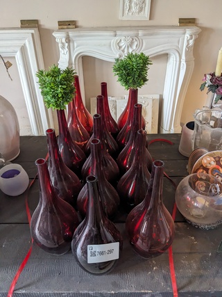 ca. 15x Glazen fles  rood
