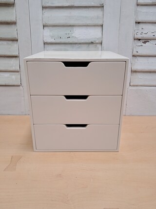 4x kastje met 3 laden wit