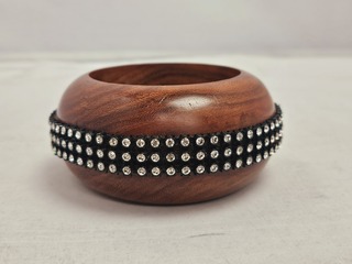 Houten armband met strass