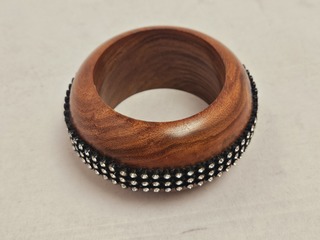 Houten armband met strass