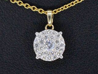 Gouden hanger met briljant geslepen diamant, excl. ketting