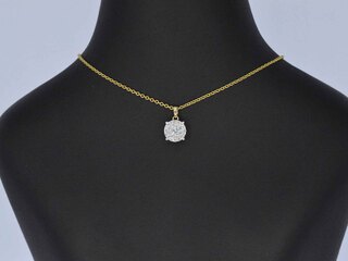 Gouden hanger met briljant geslepen diamant, excl. ketting