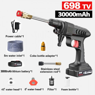 3x Hogedrukreiniger op accu, 60BAR 300W, 30Ah, inclusief accessoires