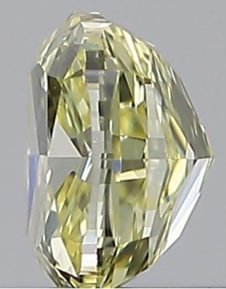 Diamant - 0.40 carat Fancy geel Kussenvorm geslepen diamant met een GI