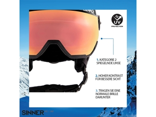 SINNER  Skihelm Titan Visor  Mat Zwart Unisex Maat 61