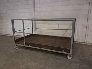 Werkplateau voor op heftruck, Met zwenkwielen, Grijs / Chroom