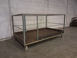Werkplateau voor op heftruck, Met zwenkwielen, Grijs / Chroom