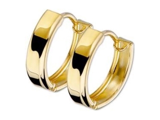 Marie Celeste klapoorringen 3,0 mm vlak12.5 mm Goud