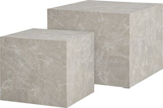 Salontafel marble look set van 2, House Nordic, beige