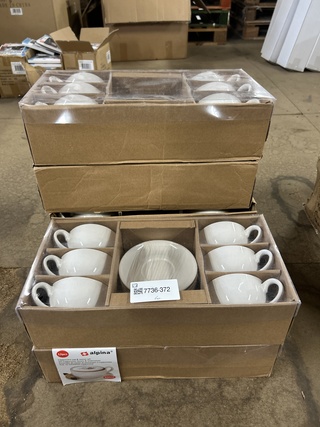 6x Kop- en schotelset cappuccino Alpina