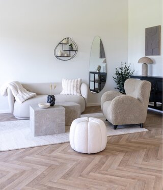 Salontafel marble look set van 2, House Nordic, beige