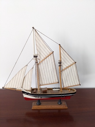 Minitatuurboot dubbele mast
