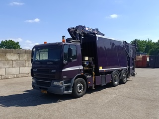 Vuilniswagen bovenlader, DAF, FAN CF75 HMF 2120 laadkraan, 2009