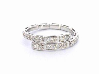 Witgouden design serpent model ring met natuurlijke diamanten