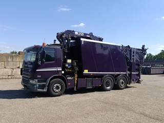 Vuilniswagen bovenlader, DAF, FAN CF75 HMF 2120 laadkraan, 2009