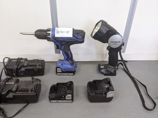 Accu boormachine met zaklamp Hitachi, DS 14DJL, bouwjaar 2014