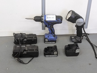 Accu boormachine met zaklamp Hitachi, DS 14DJL, bouwjaar 2014