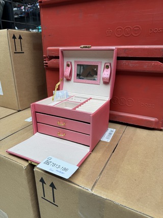 Ca. 15x Sieraden organizer met laden met kratten