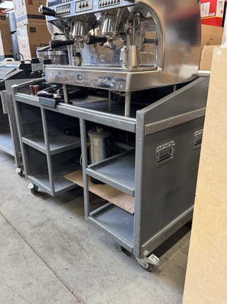 Mobiele horeca werktafel met RVS blad